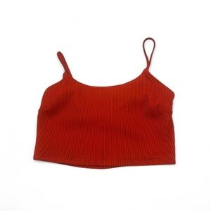 Hollister Red Ribbed tie back swim top